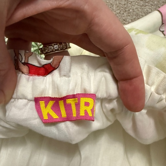 Kitri - Palm Springs Print - Tie Back Mini Dress - Pink Cadillac - US size 6 - Picture 13 of 15